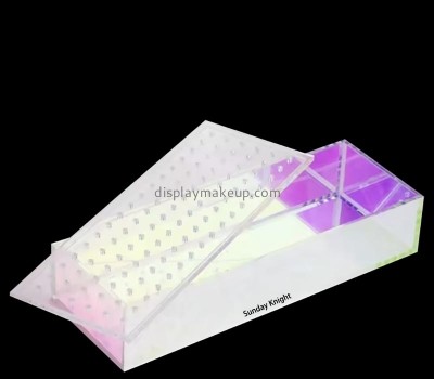 Custom wholesale iridescent acrylic makeup organizer with lid DMO-882