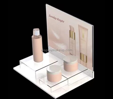 Custom wholesale acrylic skincare display stand with backboard DMD-3153