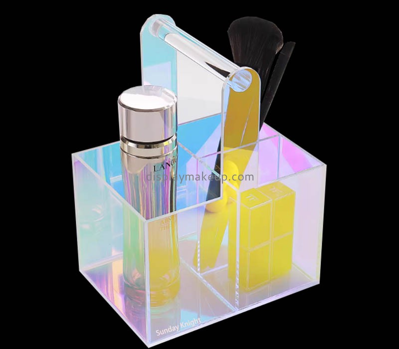 Custom wholesale acrylic desktop cosmetic organizer with handle DMO-896