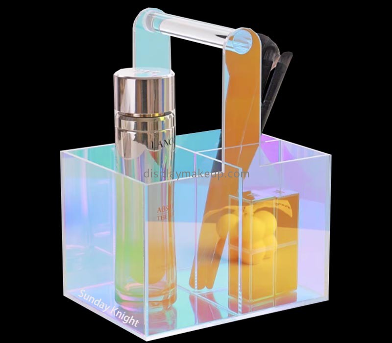 Custom wholesale acrylic desktop makeup organizer with handle DMO-879