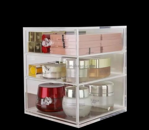 Custom desktop acrylic skincare 3 drawers organizer DMO-788