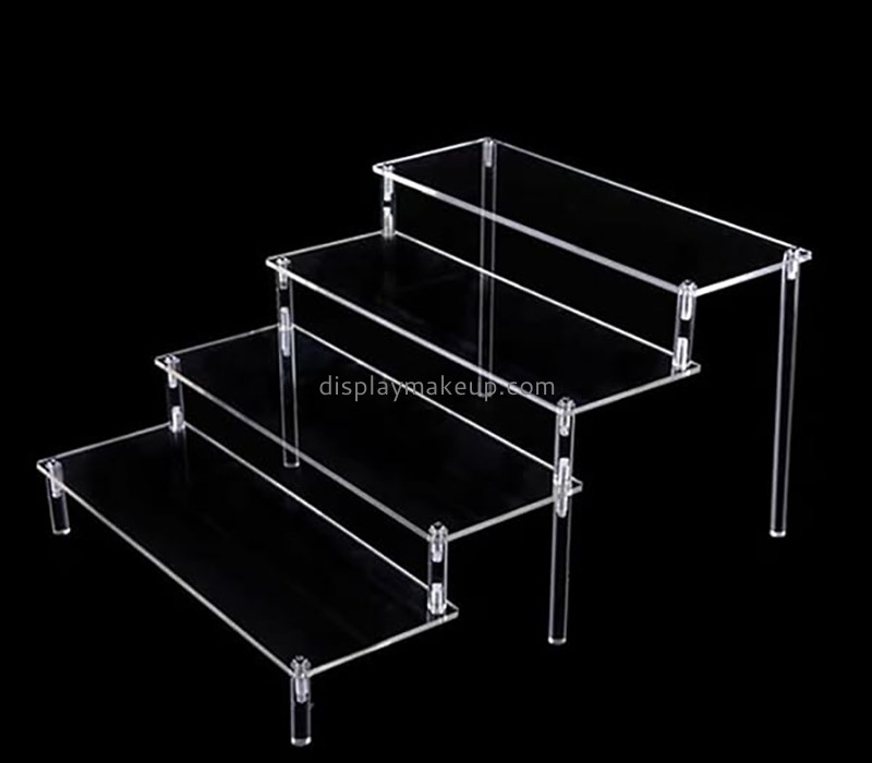 Custom 4 tier clear acrylic cosmetic items display risers DMD-3020