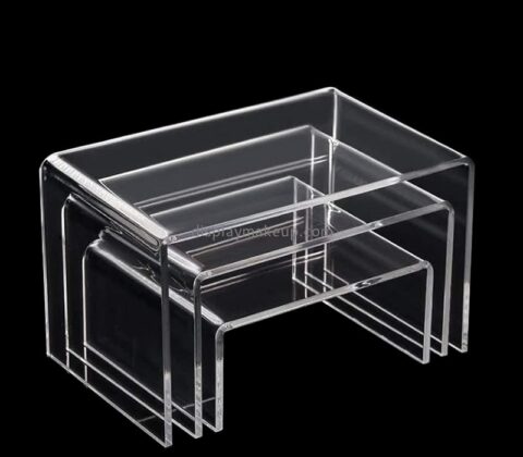 Custom clear acrylic beauty items display risers DMD-3014