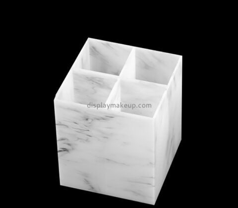 Custom imitation marble pattern acrylic makeup pencils brushes storage box DMO-764