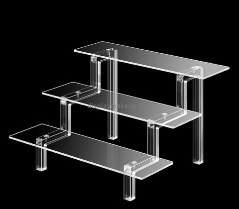 Custom clear acrylic 3 tier skincare display riser stand DMD-3009