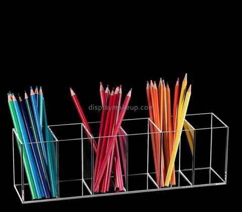 Acrylic boxes supplier custom perspex 6 compartments makeup pencils box DMO-756