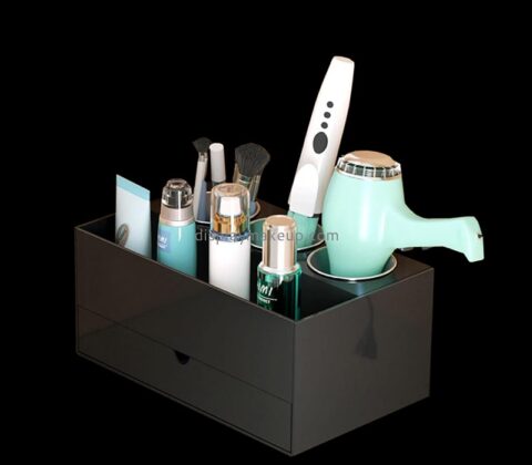 Acrylic item supplier custom plexiglass beauty items hair tools organizer with drawer DMO-750