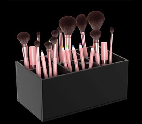 Plexiglass item manufacturer custom acrylic 6-slots cosmetic brushes organizer for countertop DMD-2967