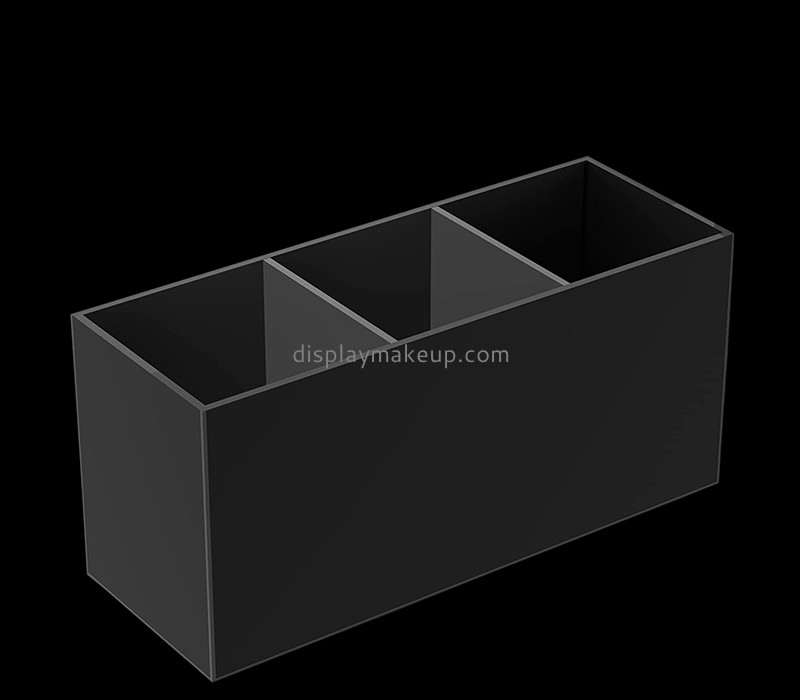 Plexiglass item supplier custom acrylic 3 compartment makeup pencil & brushes holder DMD-2952