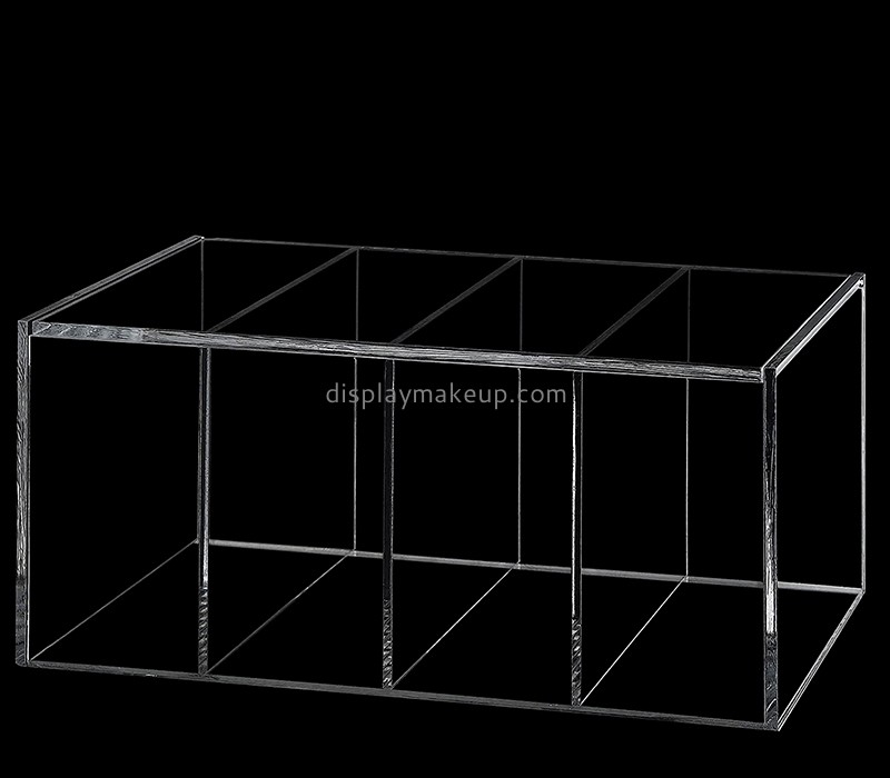 Plexiglass products supplier custom acrylic 4 compartment makeup brushes display holders DMD-2950