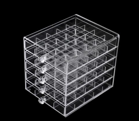 China lucite supplier custom acrylic organizer box for fake nail & lashes DMO-678