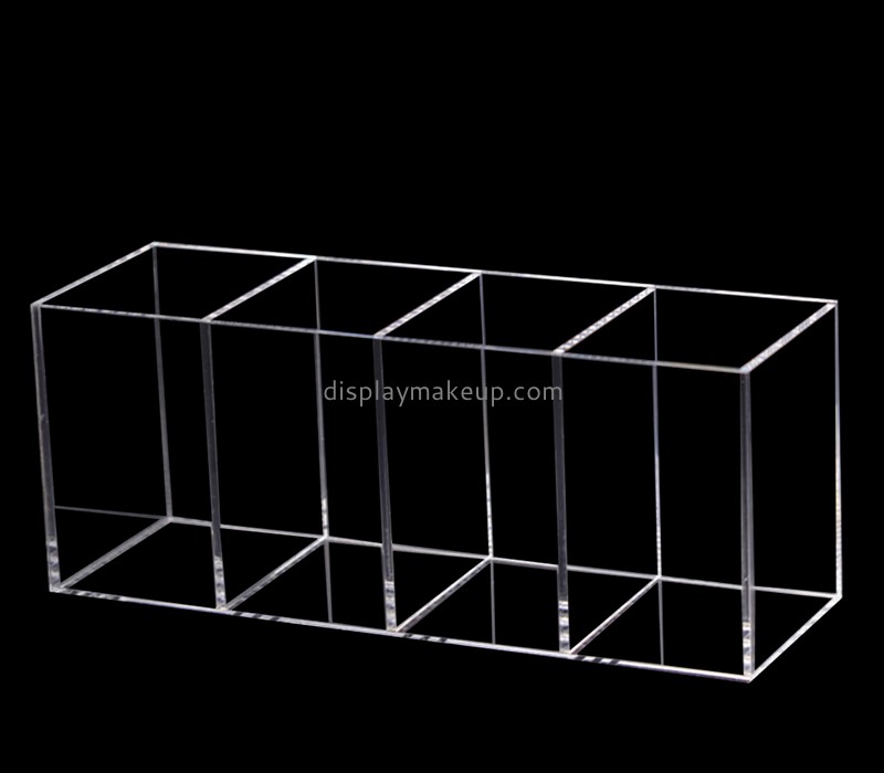 Acrylic boxes manufacturer custom plexiglass makeup brushes pens holder box DMO-665