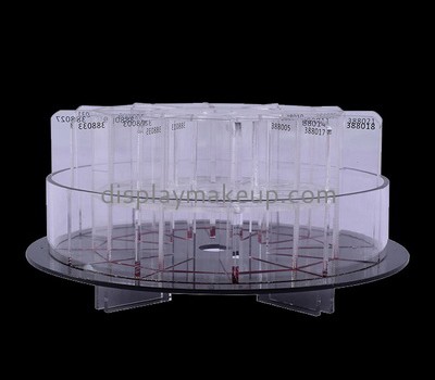 Acrylic manufacturer custom round lip gloss display stand plexiglass lipstick case holder DMD-2866