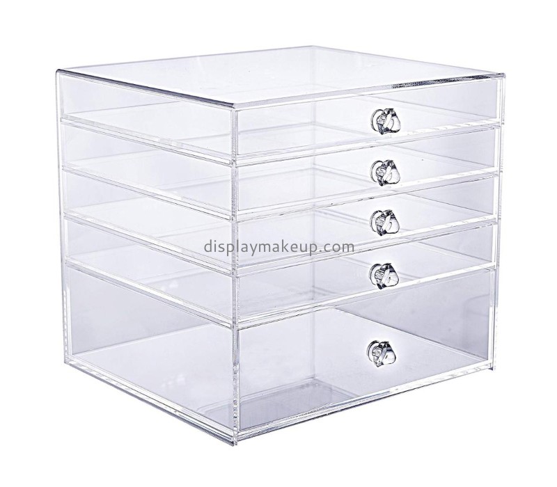 Factory wholesale acrylic makeup acrylic organizer acrylic cosmetic case acrylic makeup organizer 5 drawers DMO-030