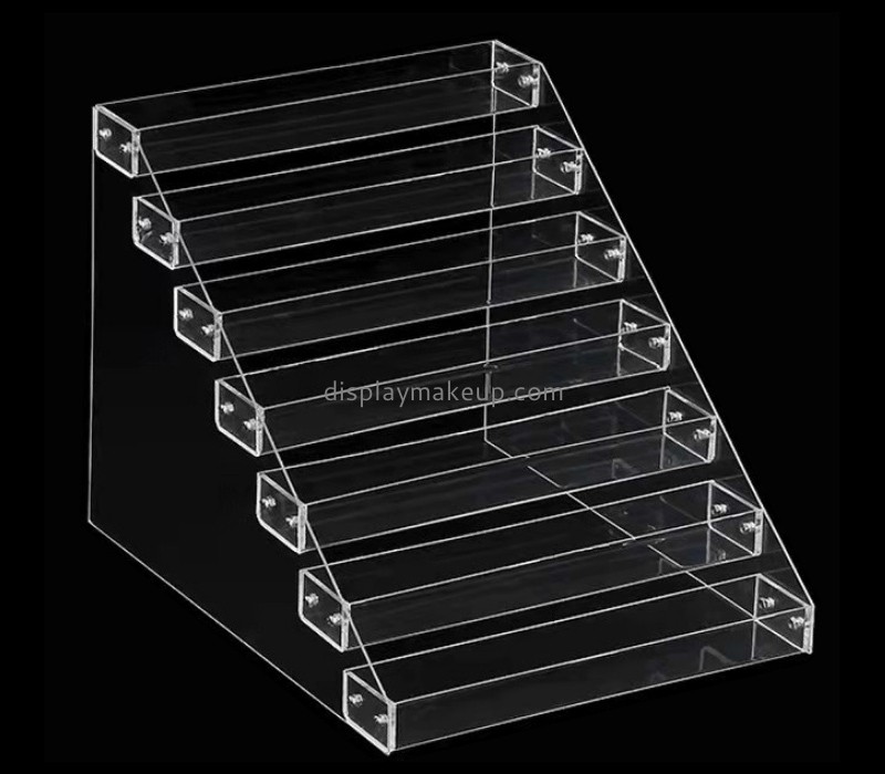 Bespoke tiered clear acrylic product stand DMD-1310