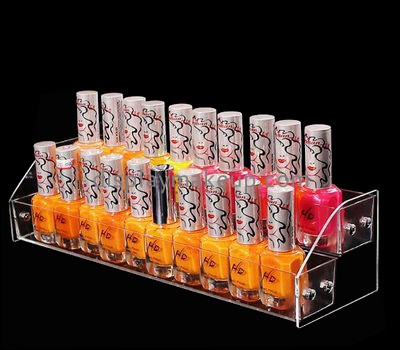 Bespoke transparent acrylic 2 tiered shelf display DMD-1259