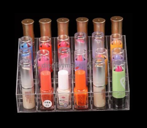 Cosmetic display stand suppliers customized acrylic 24 lipstick holder DMD-512