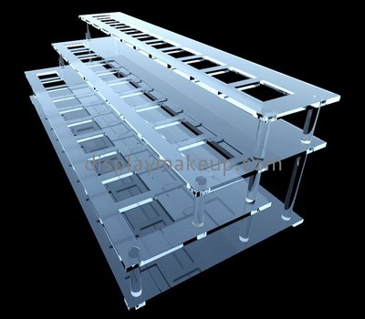 Factory direct sale acrylic makeup display 3 tier acrylic display stand small counter display stands DMD-116