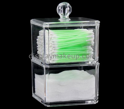 China acrylic manufacturer customized acrylic cotton pad holder box with lid DMO-609