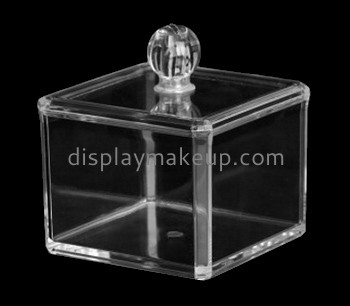 Acrylic display supplier customized acrylic q tip container box with lid DMO-601