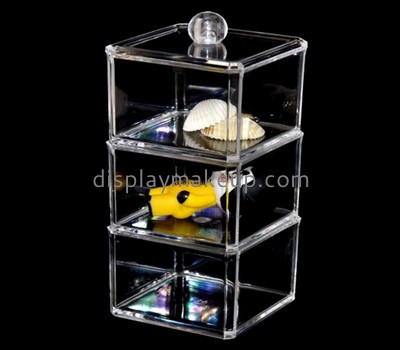 Acrylic display factory customized acrylic cotton ball container box with lid DMO-599