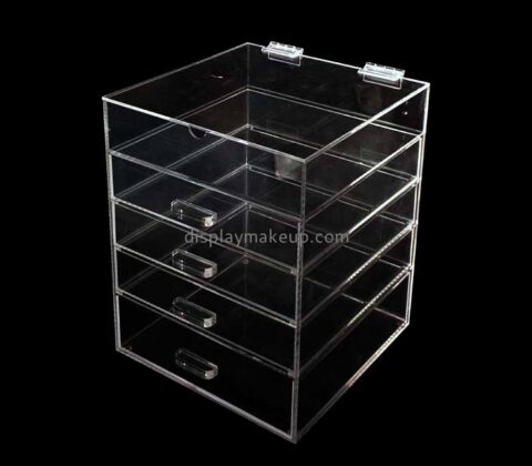 Acrylic display manufacturers customized clear acrylic storage boxes cosmetic case with drawers DMO-594