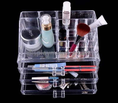 Acrylic plastic supplier customize clear acrylic display makeup case with drawers DMO-543