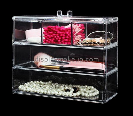 Cosmetic display stand suppliers customize large acrylic makeup storage box containers DMO-518