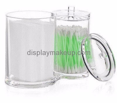 Acrylic display manufacturers custom clear makeup box cotton round dispenser DMO-432