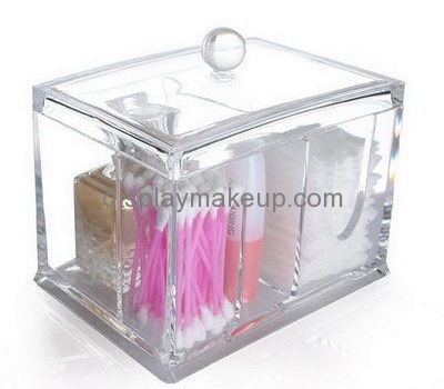 Acrylic display supplier custom acrylic makeup swab container box organizer DMO-430