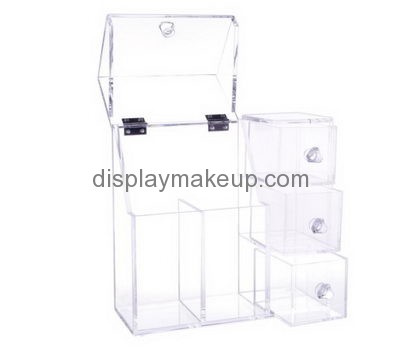 Custom large acrylic plastic storage containers makeup caddy with lids DMO-329