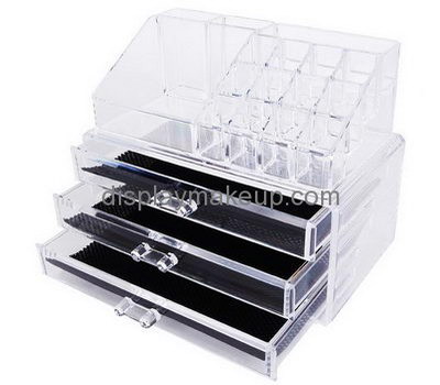 Custom lucite makeup organizer clear acrylic makeup box clear containers for makeup DMO-223