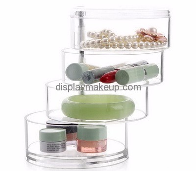 Hot sale acrylic plexiglass makeup 360 rotating desk organiser DMO-075