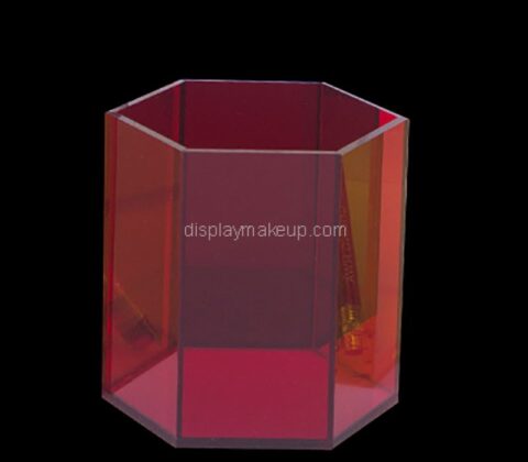 Wholesale custom acrylic hexagon makeup pencil holder box